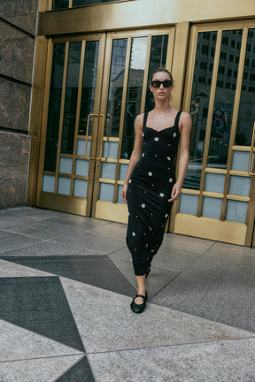 FLORAL STRETCH MIDI DRESS - Image 2