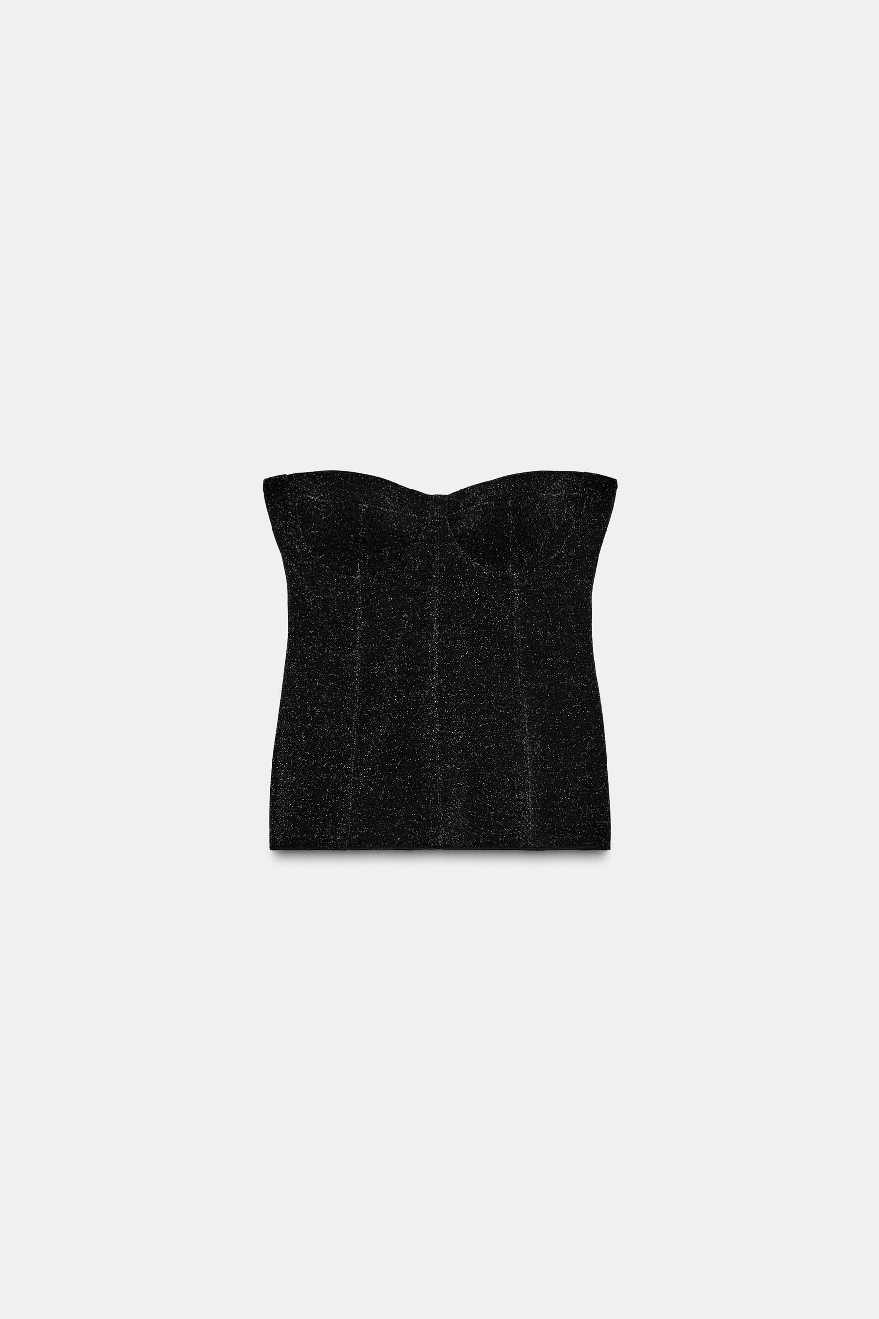 Glitzerndes Stretch-Bandeau-Top