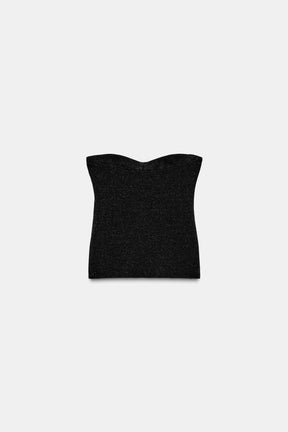 Glitzerndes Stretch-Bandeau-Top