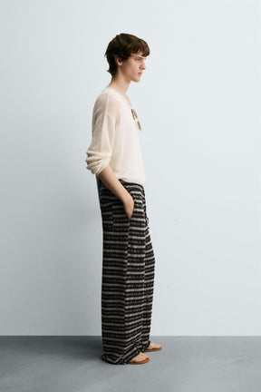 JACQUARD CUTWORK TROUSERS - Image 4