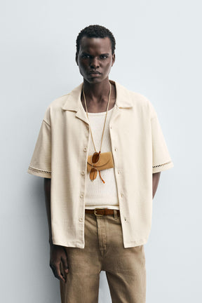 COMFORT SHIRT WITH OPENWORK DETAIL - Image 2