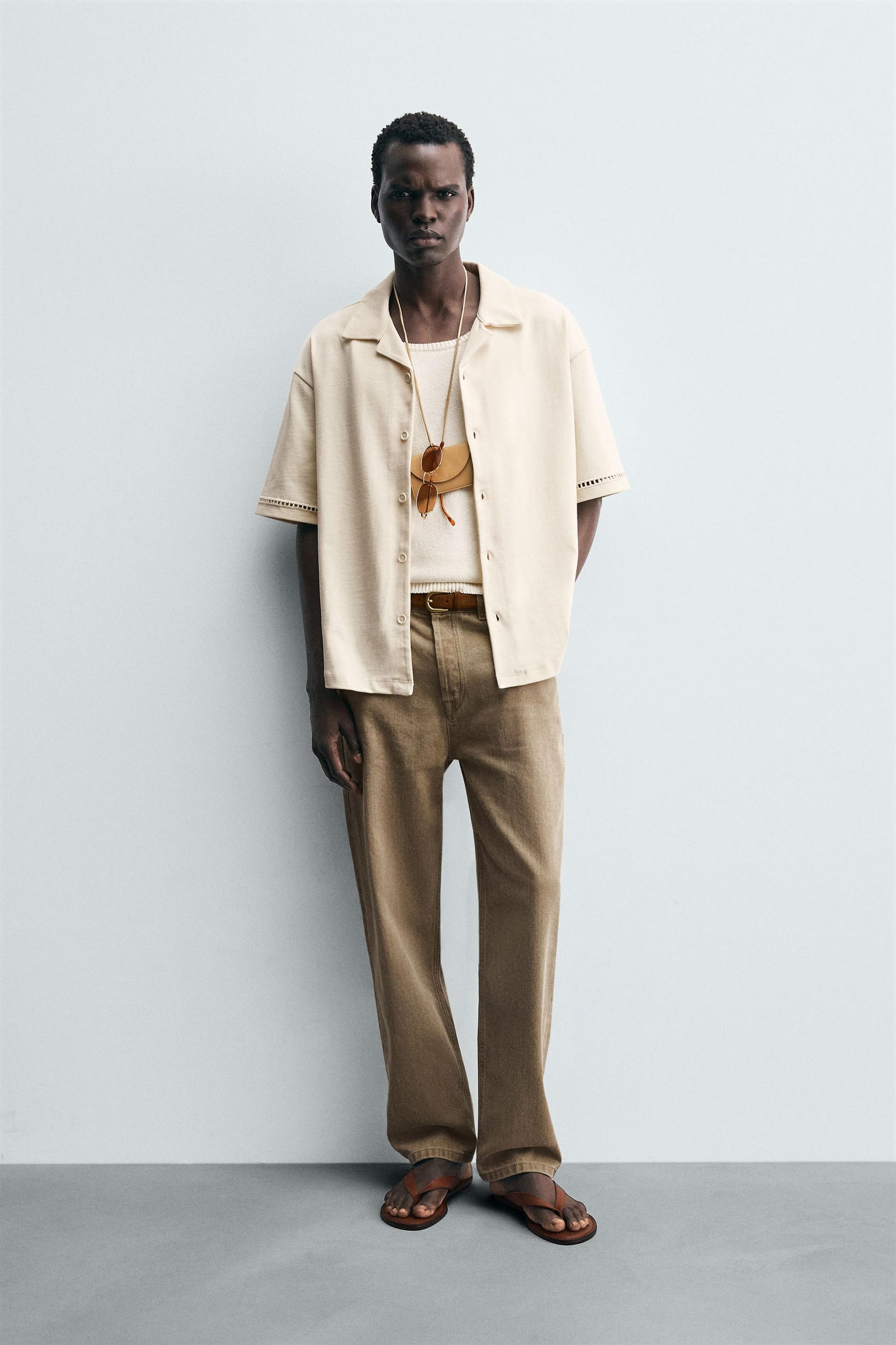 COMFORT SHIRT WITH OPENWORK DETAIL - Image 1