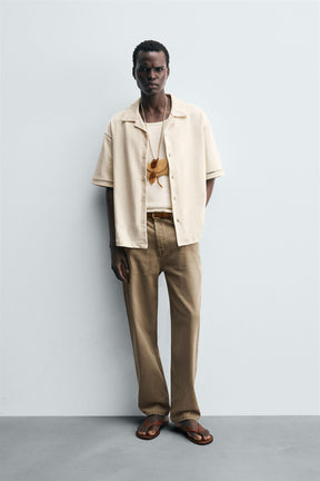 COMFORT SHIRT WITH OPENWORK DETAIL - Image 1