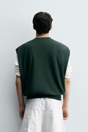 OVERSIZE INTERLOCK SWEATSHIRT GILET - Image 3