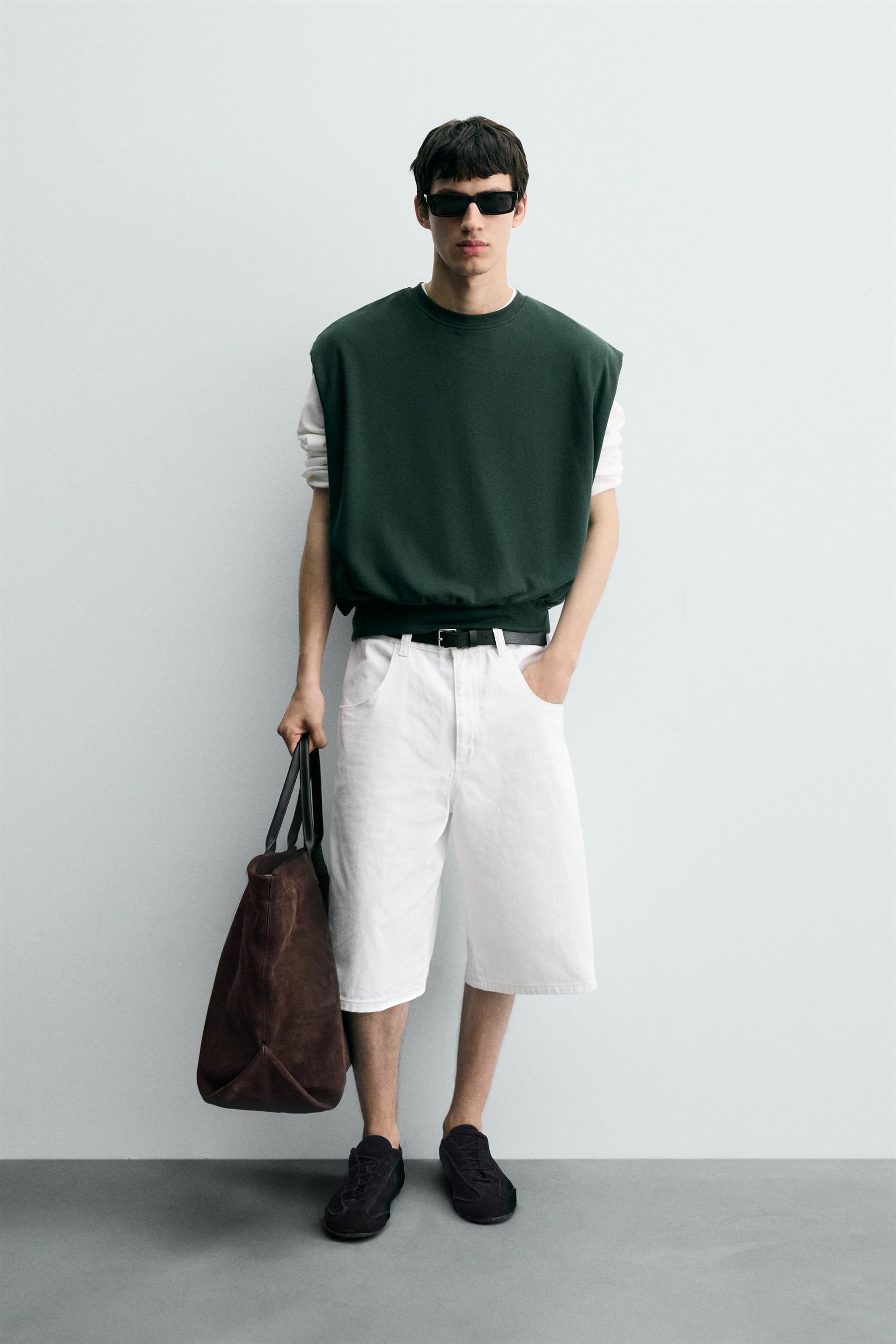 OVERSIZE INTERLOCK SWEATSHIRT GILET - Image 1