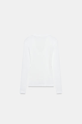 Langarmhemd aus Crêpe