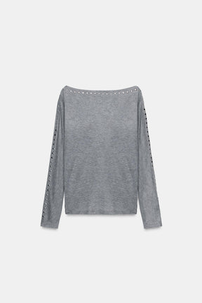 Nietenbesetztes T-Shirt