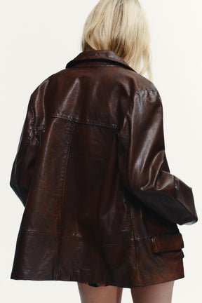 100% WASHED EFFECT leather JACKET - Image 5