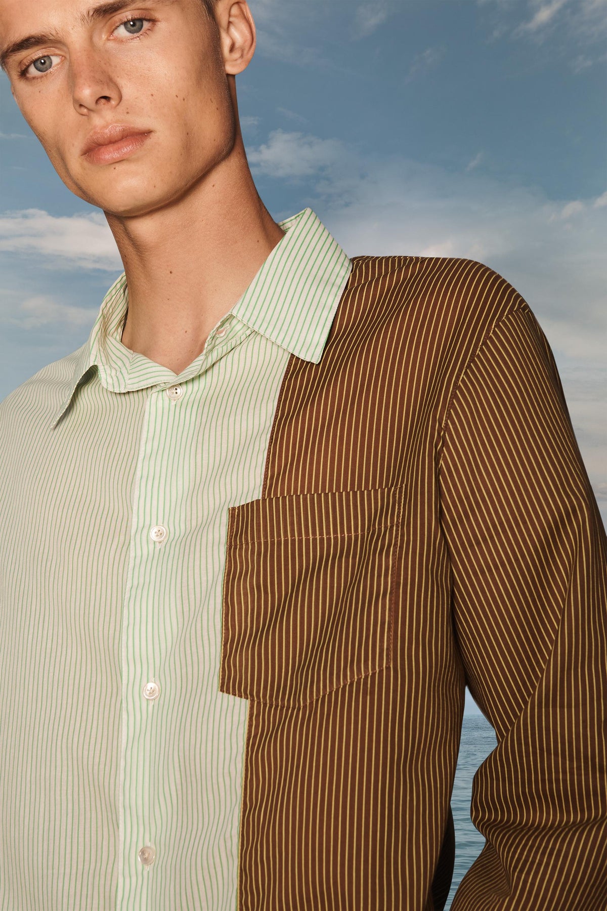 LIMITED EDITION STRIPED COLOUR BLOCK SHIRT - Image 2