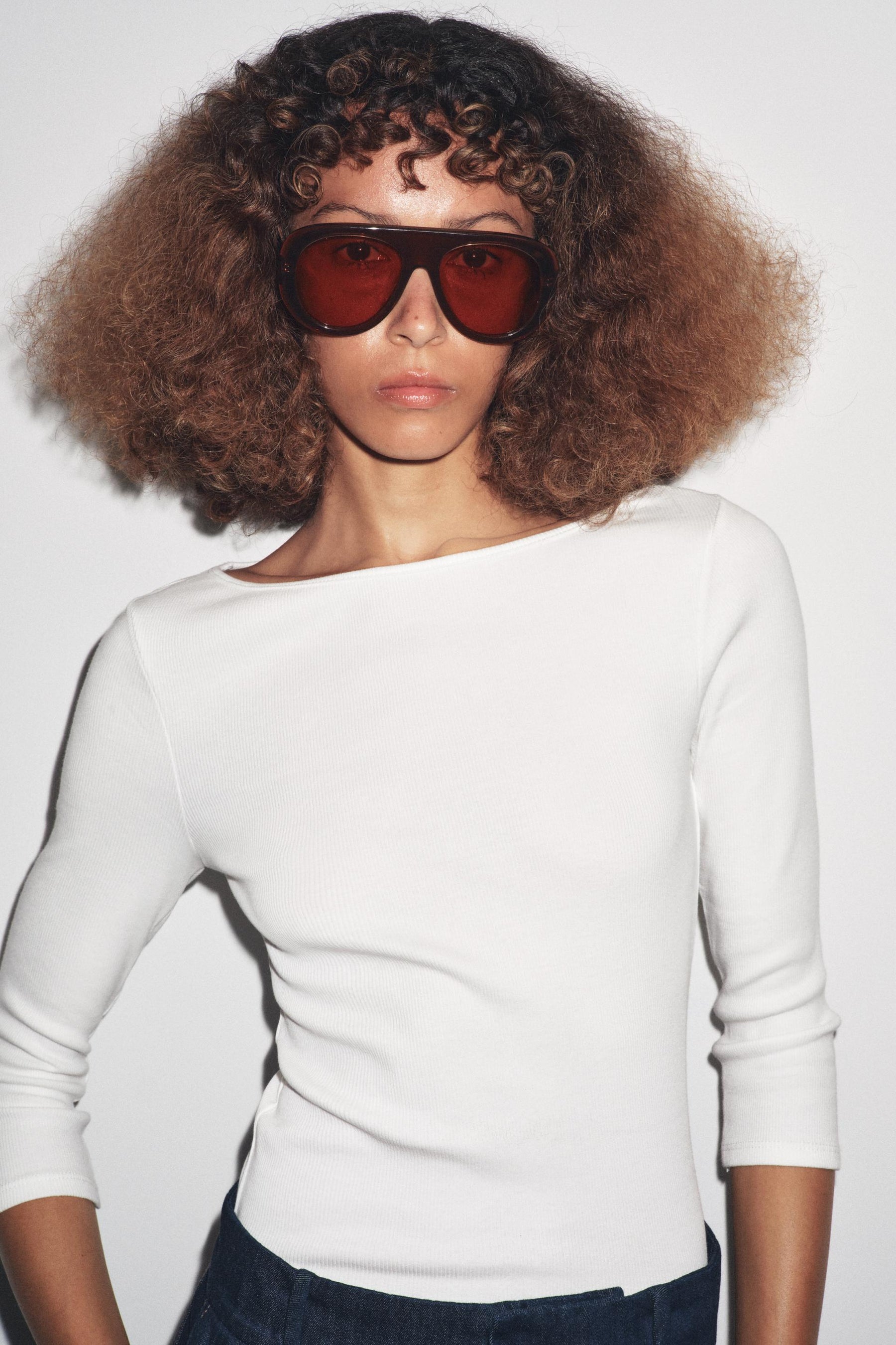 Baumwollhemd mit Bootsausschnitt