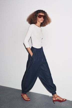 Baumwollhemd mit Bootsausschnitt