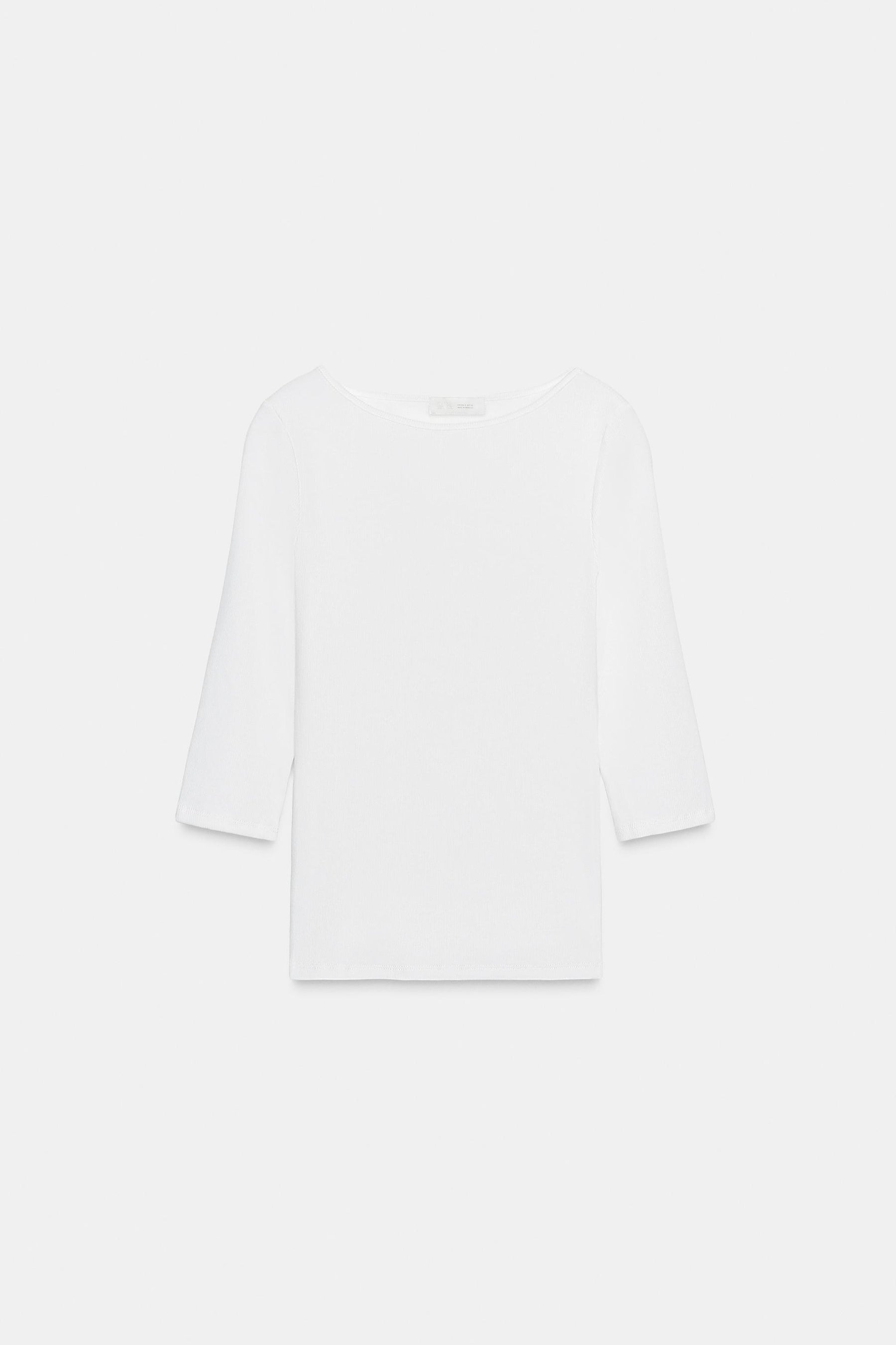 Baumwollhemd mit Bootsausschnitt