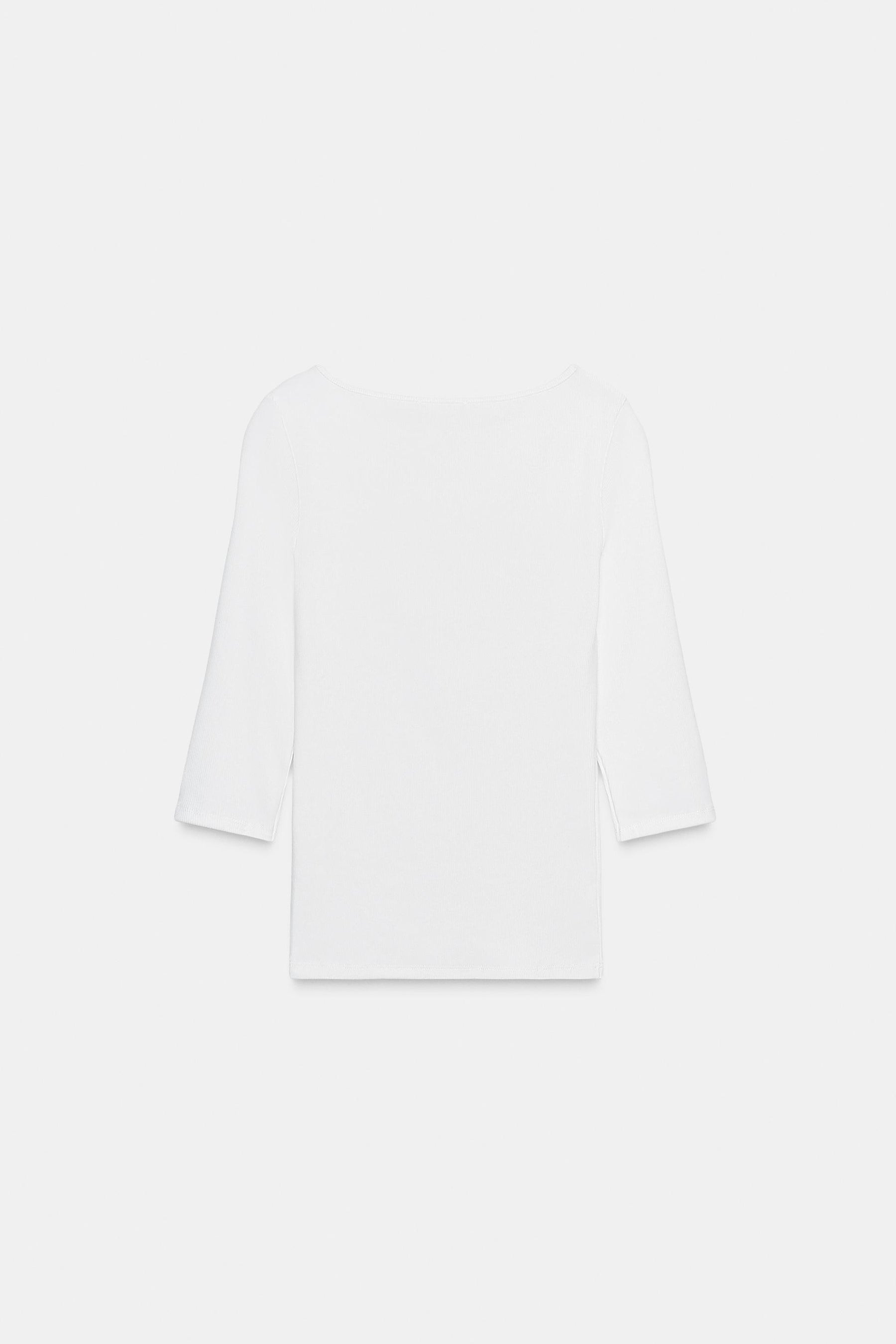 Baumwollhemd mit Bootsausschnitt