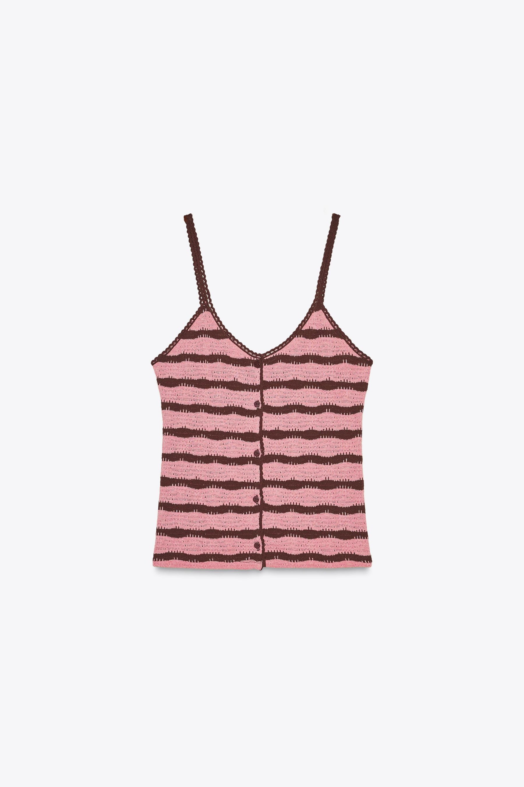 Gestreiftes Strick-Crop-Top