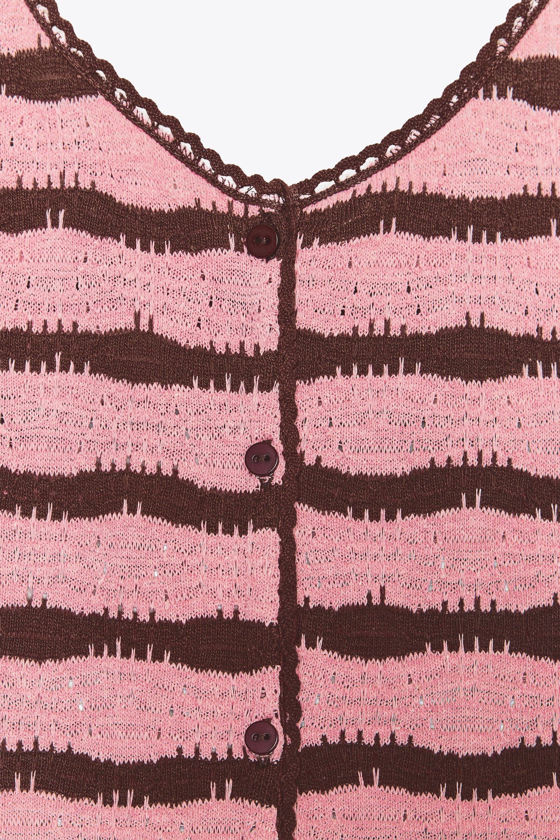 Gestreiftes Strick-Crop-Top