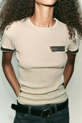METALLIC-STRICK-T-SHIRT
