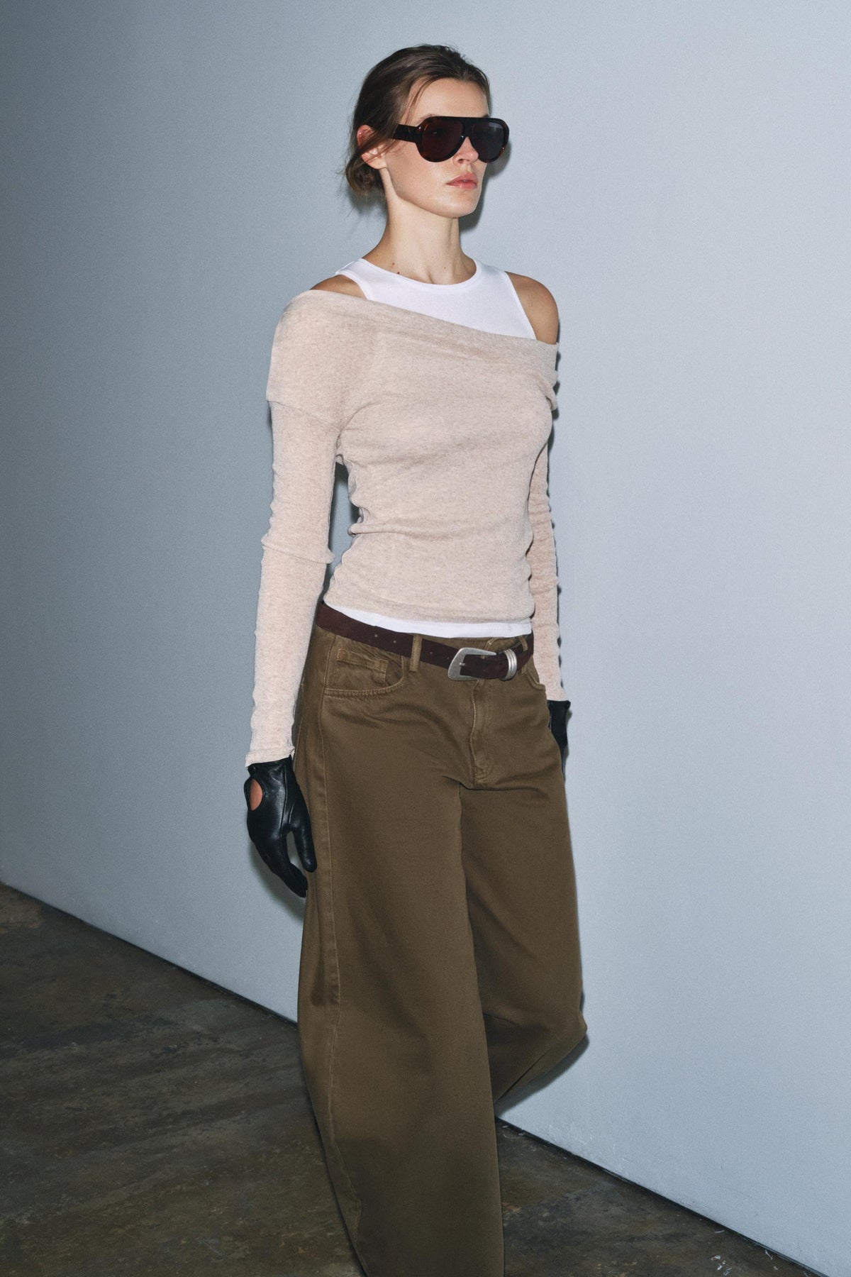 asymmetrisches T-Shirt mit Lagenlook