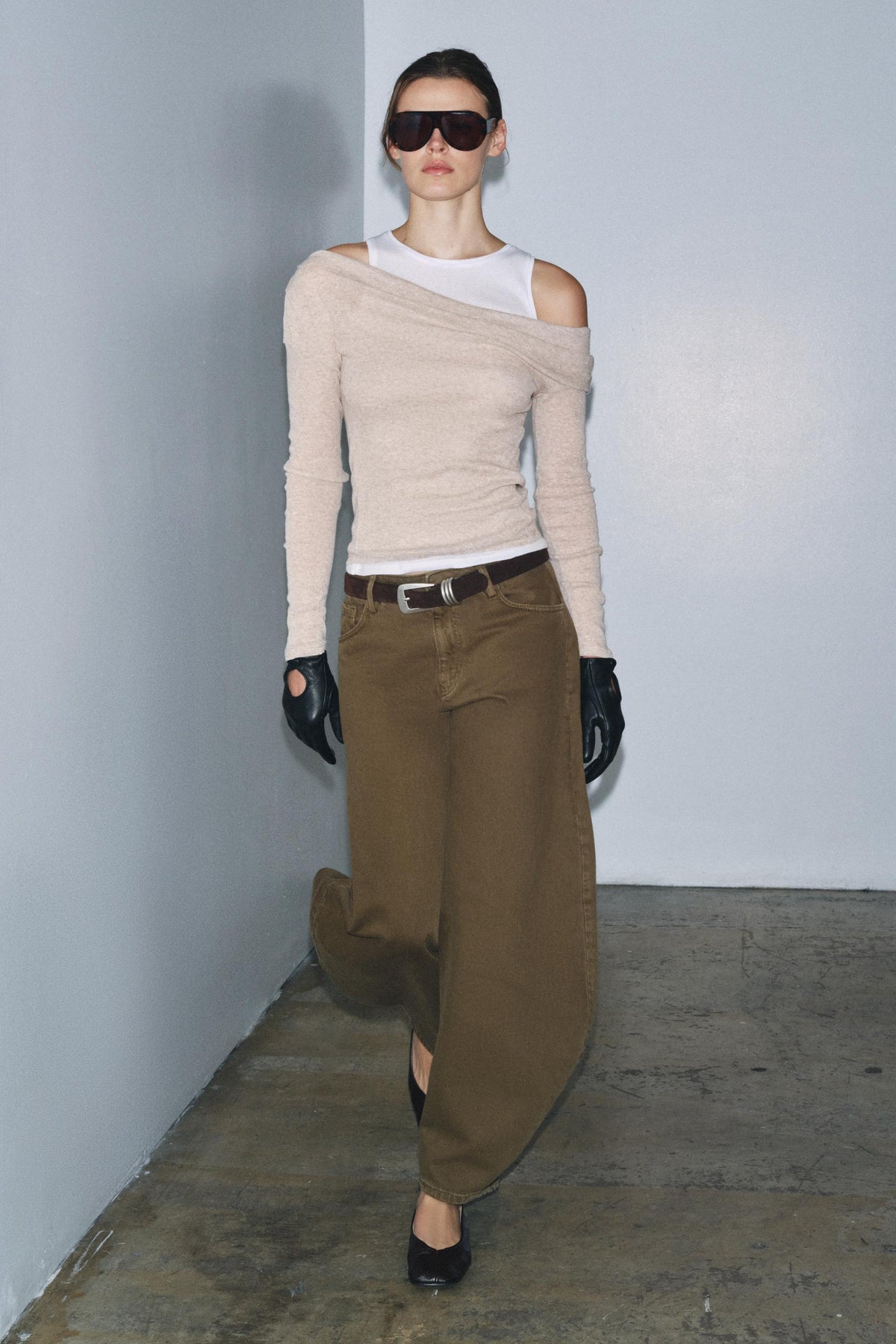 asymmetrisches T-Shirt mit Lagenlook