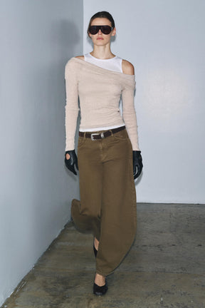 asymmetrisches T-Shirt mit Lagenlook