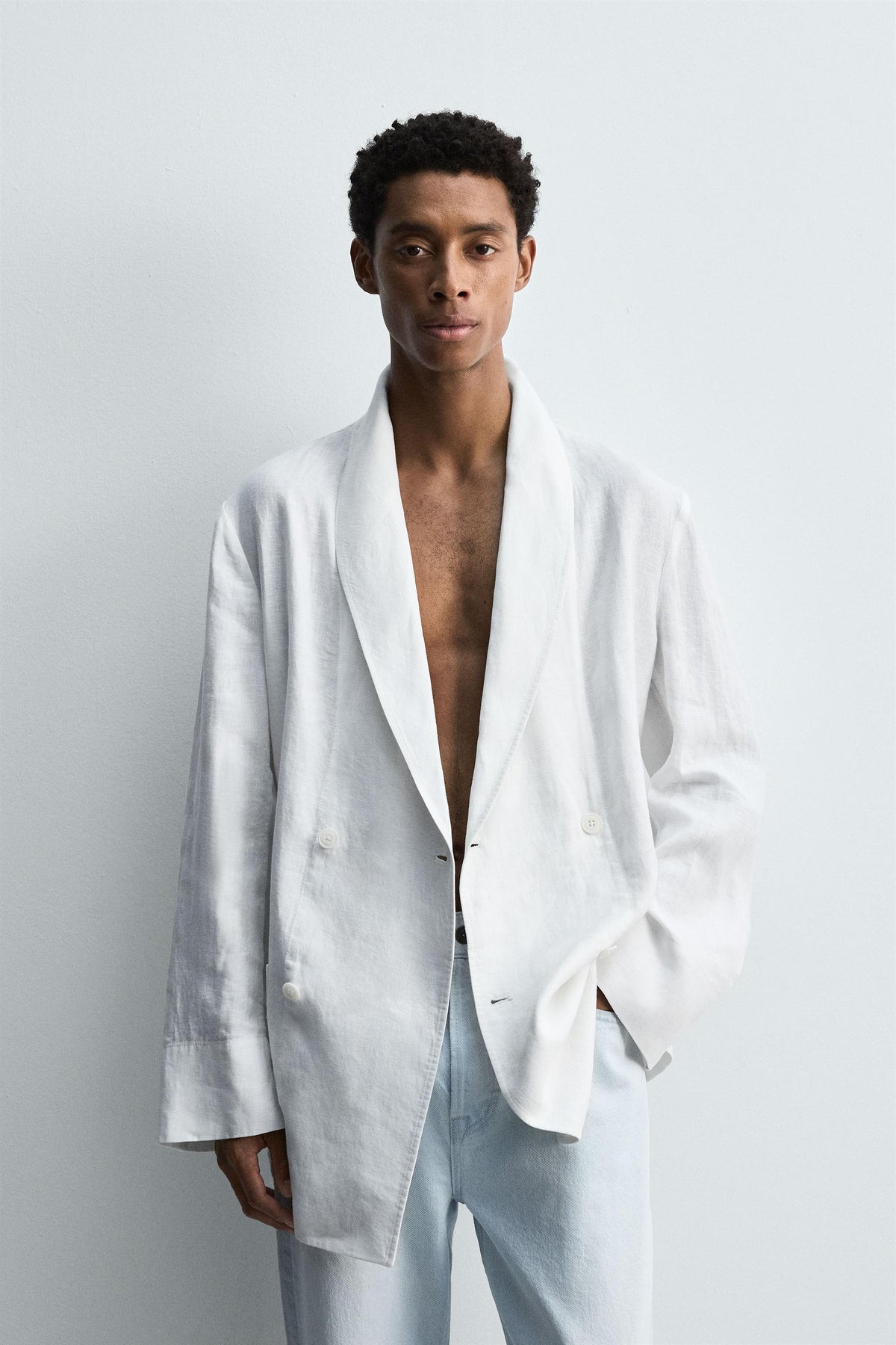 RELAXED FIT LINEN BLAZER - Image 2