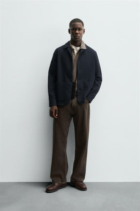 TEXTURED REGULAR FIT OVERSHIRT - Image 1