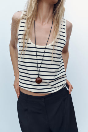STRIPED KNIT TOP - Image 4