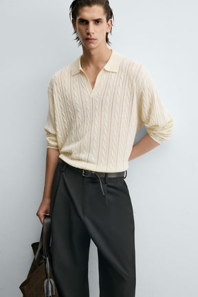 BRAIDED TEXTURE POLO SHIRT - Image 5