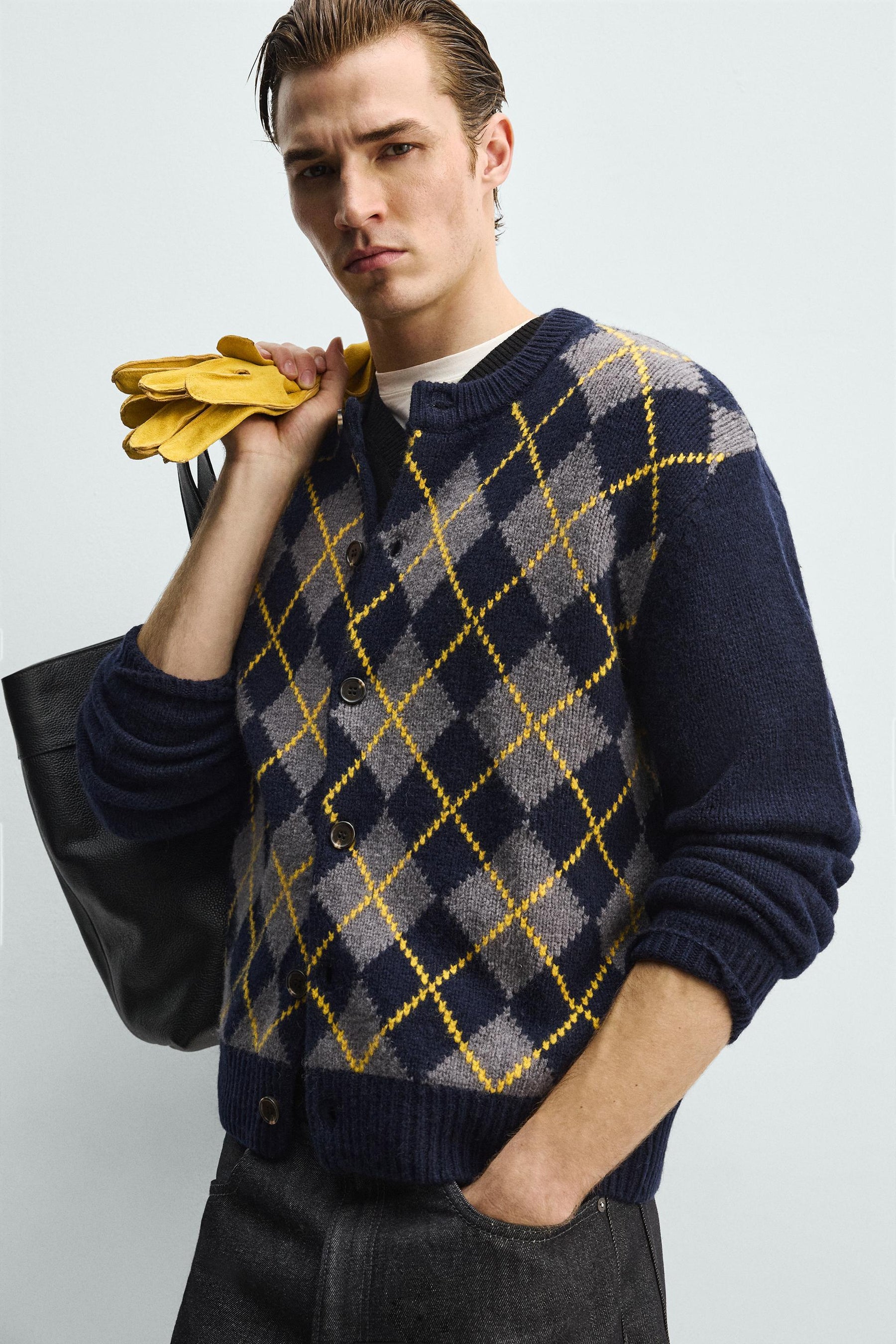 Wool Diamond Cardigan