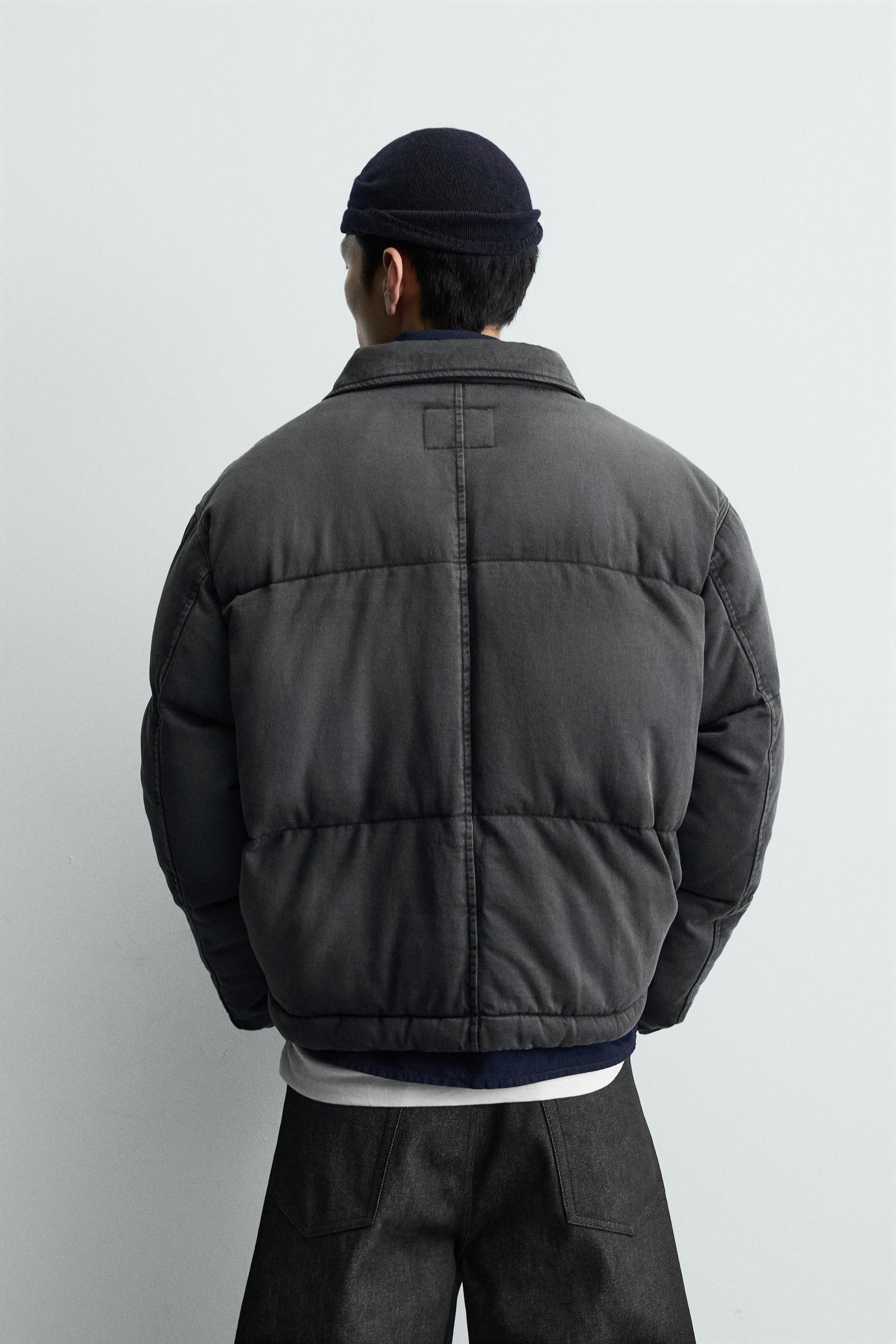 WASHED QUILTED DENIM JACKET - Image 3