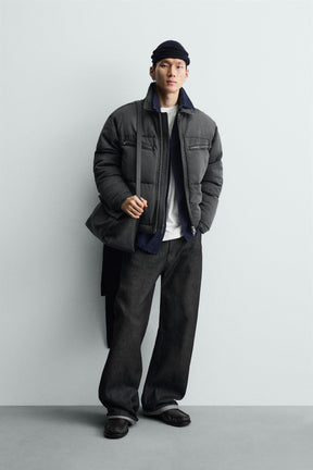 WASHED QUILTED DENIM JACKET - Image 1