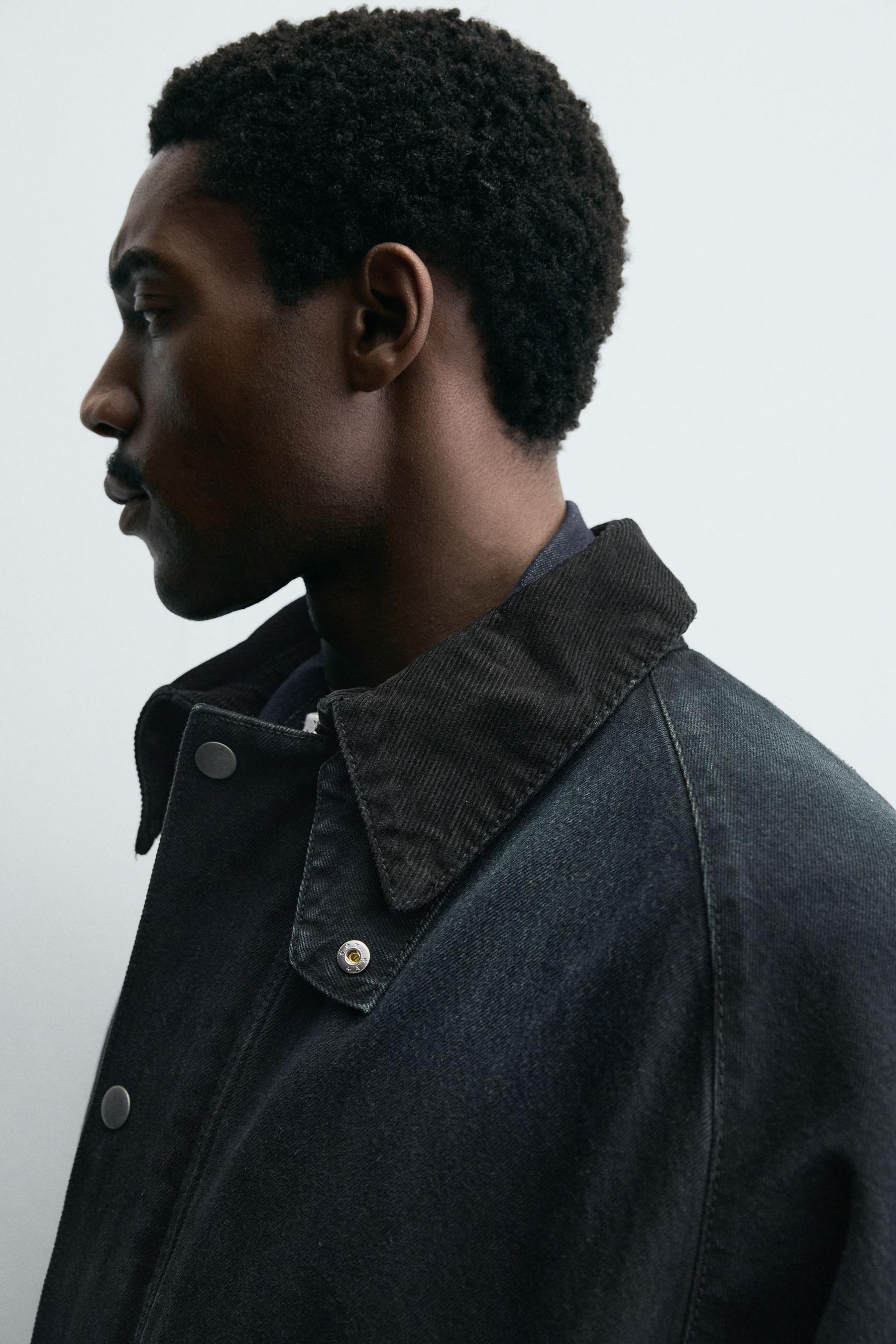 DENIM JACKET WITH COMBINED COLLAR - Image 5