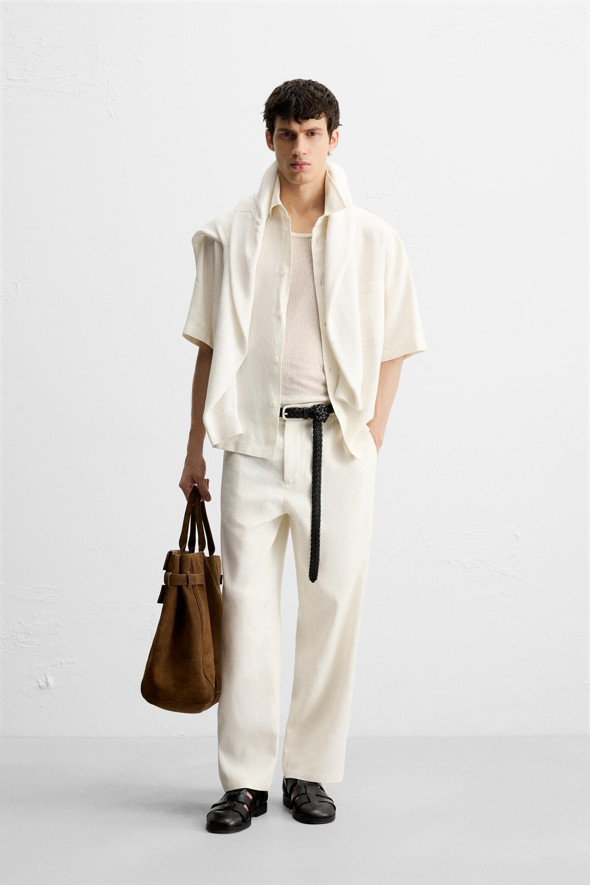 VISCOSE-JUTE TROUSERS - Image 1