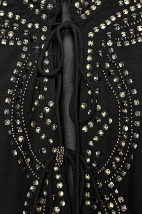 Perlenbesetzte, halbtransparente Bluse
