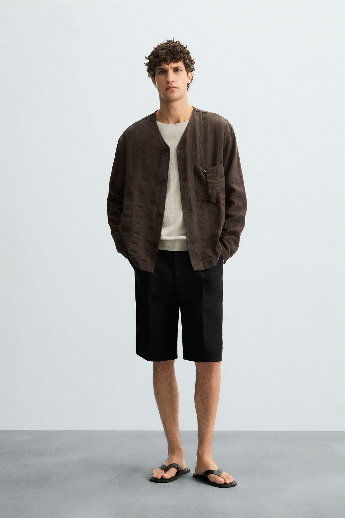 STRIPED JACQUARD SHIRT - Image 1