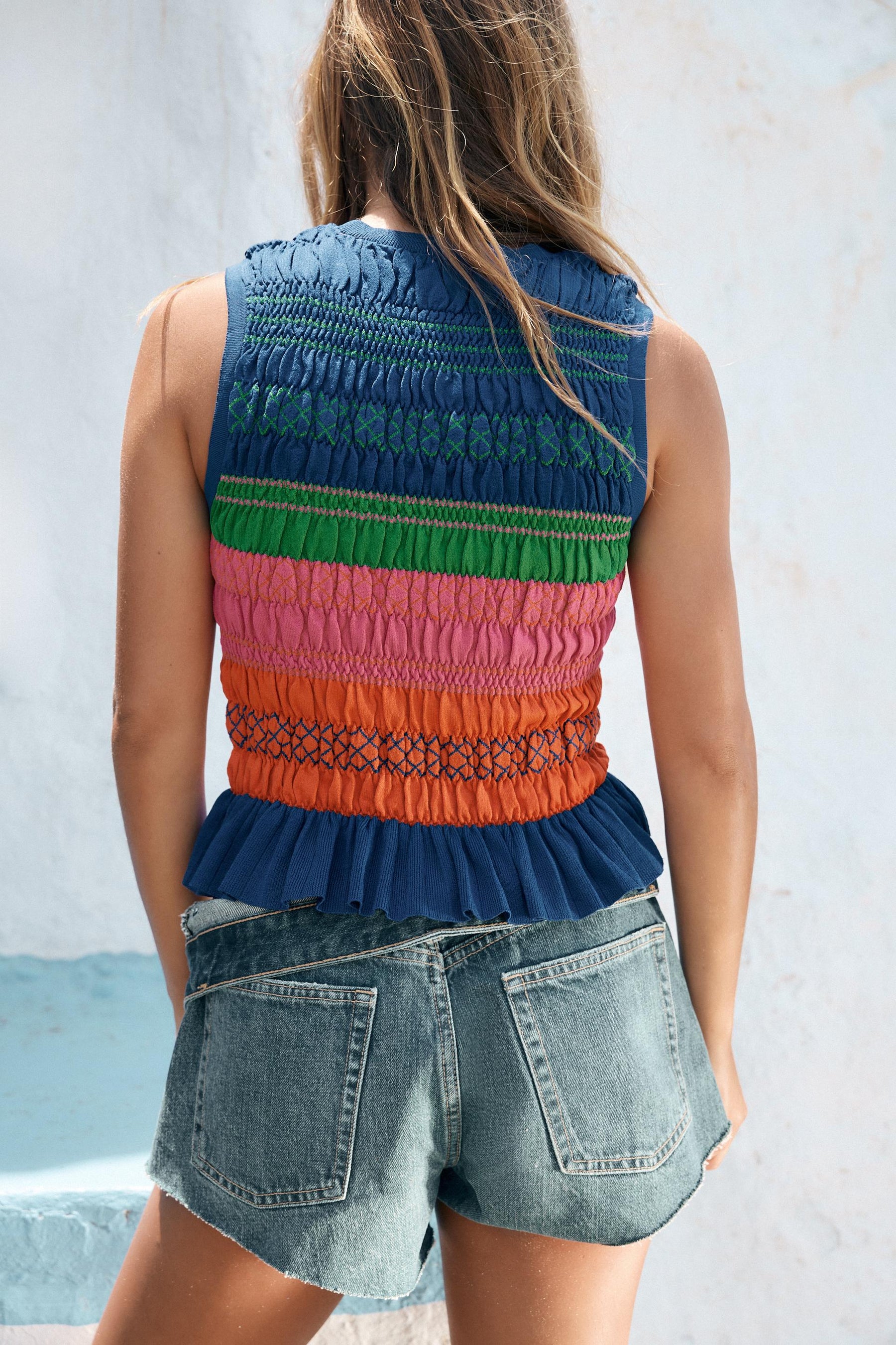 SMOCKED KNIT TOP - Image 3