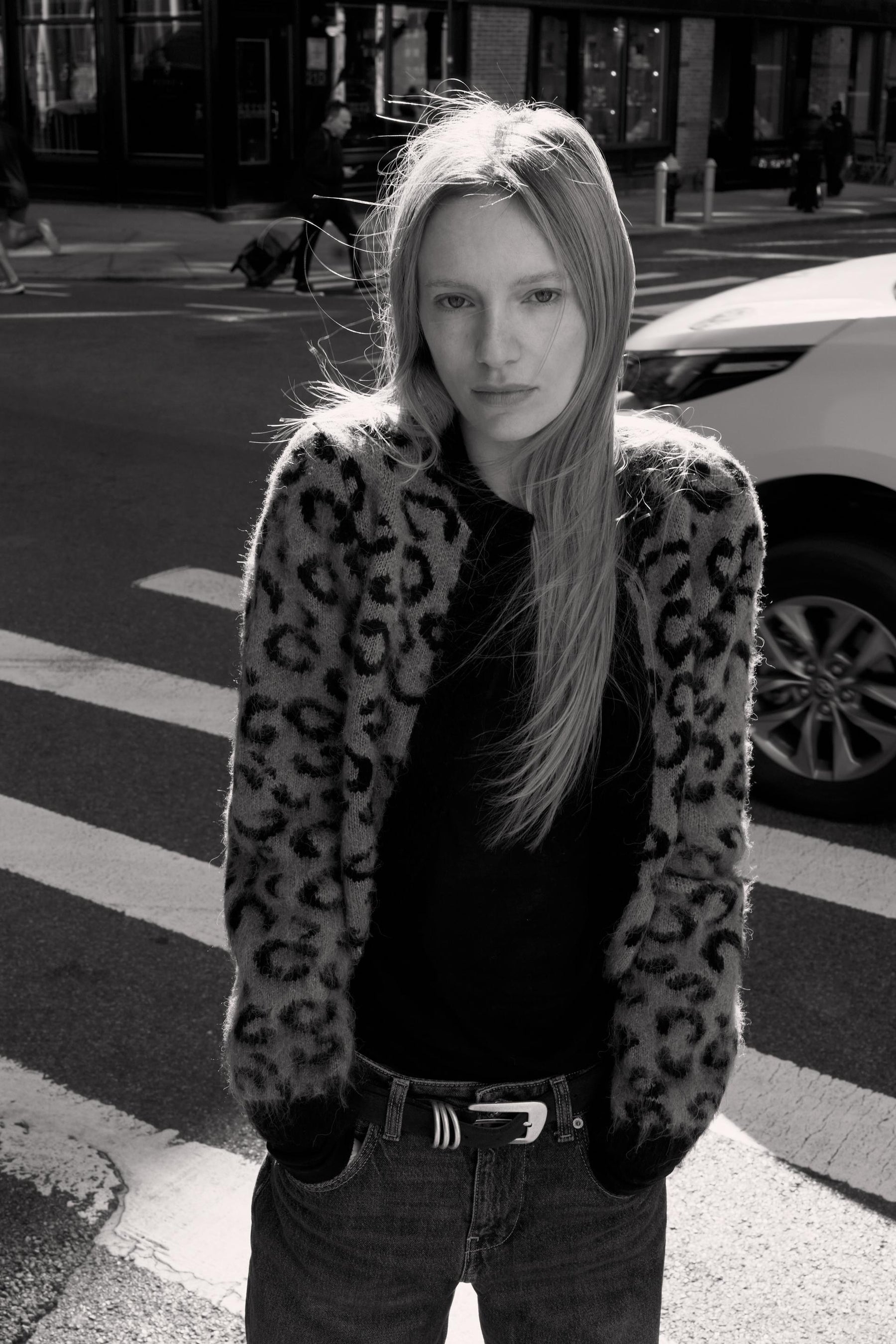 Strick-Jacquard-Cardigan