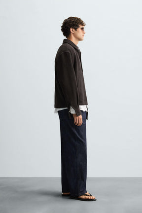 TEXTURED POLO OVERSHIRT - Image 4