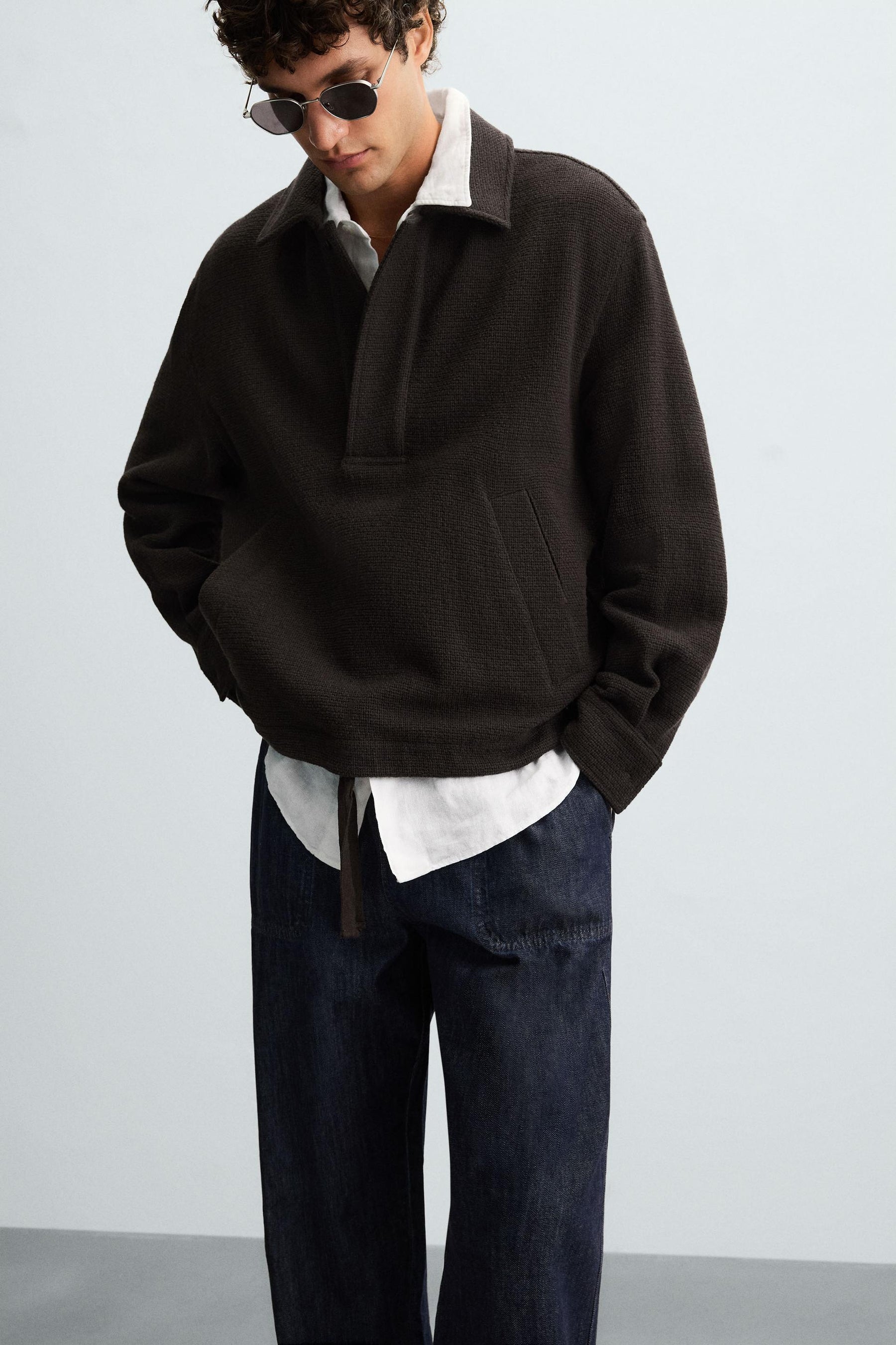 TEXTURED POLO OVERSHIRT - Image 5