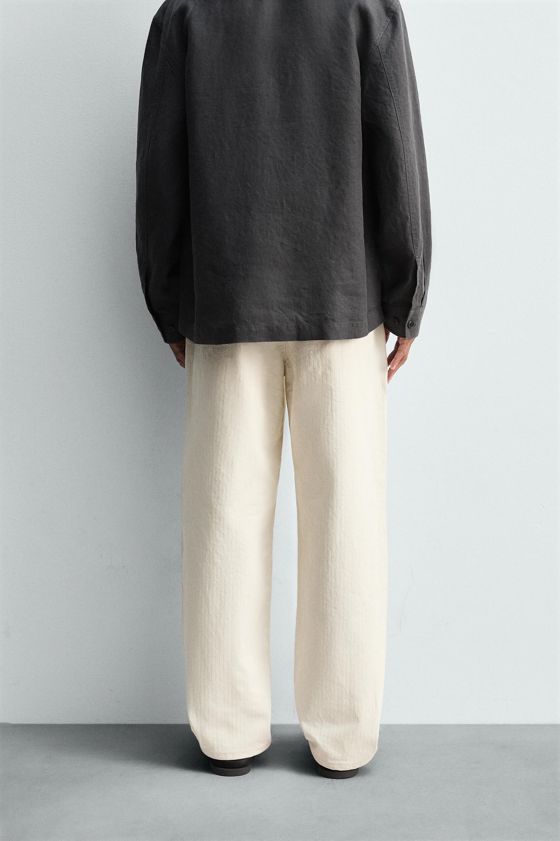 PLEATED HERRINGBONE TROUSERS - Image 3