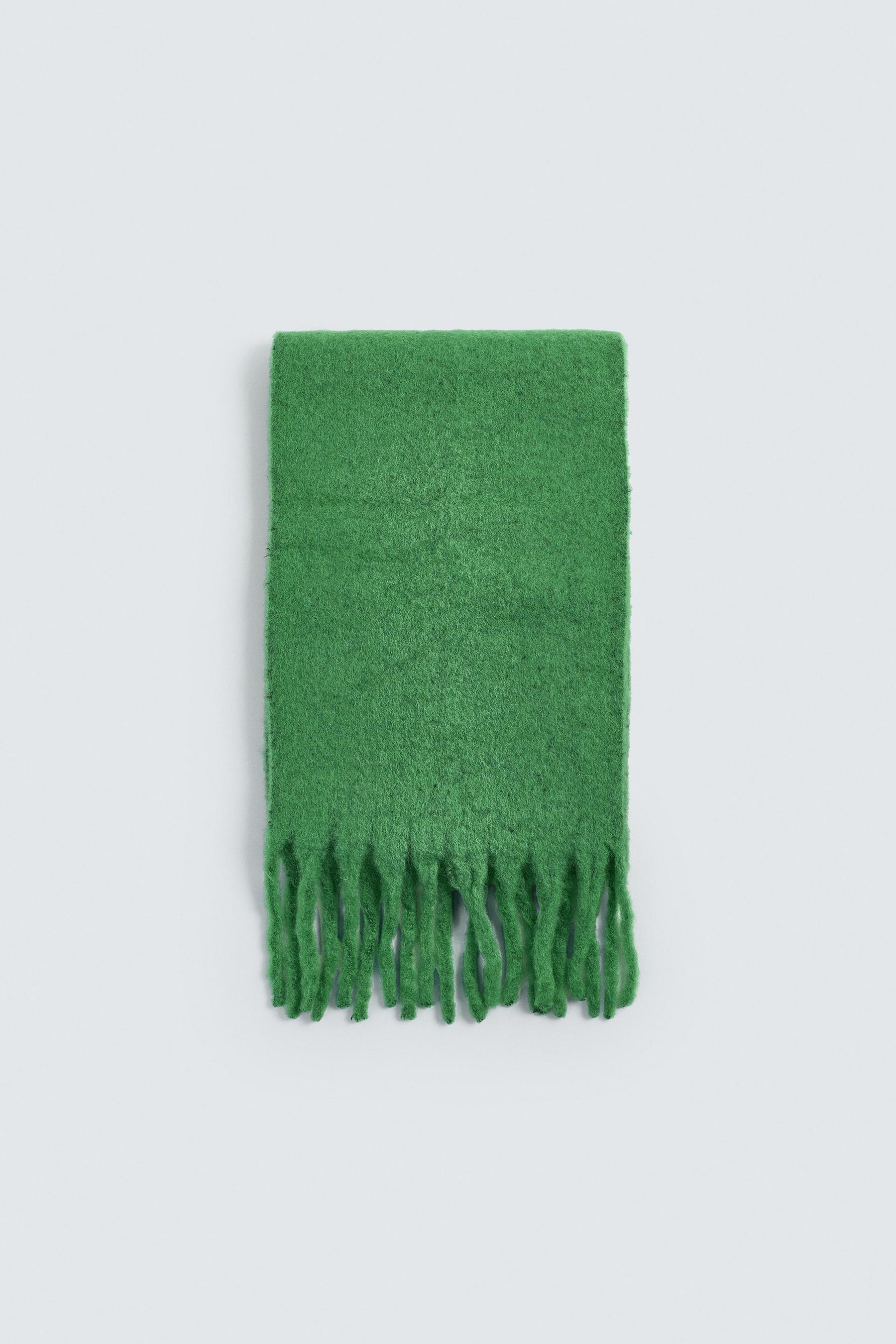 BRUSHED TEXTURED FRINGED SCARF - Image 1