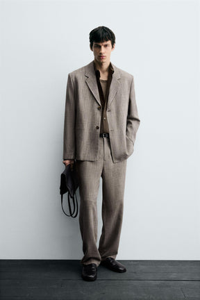 TEXTURED SUIT BLAZER - Image 1