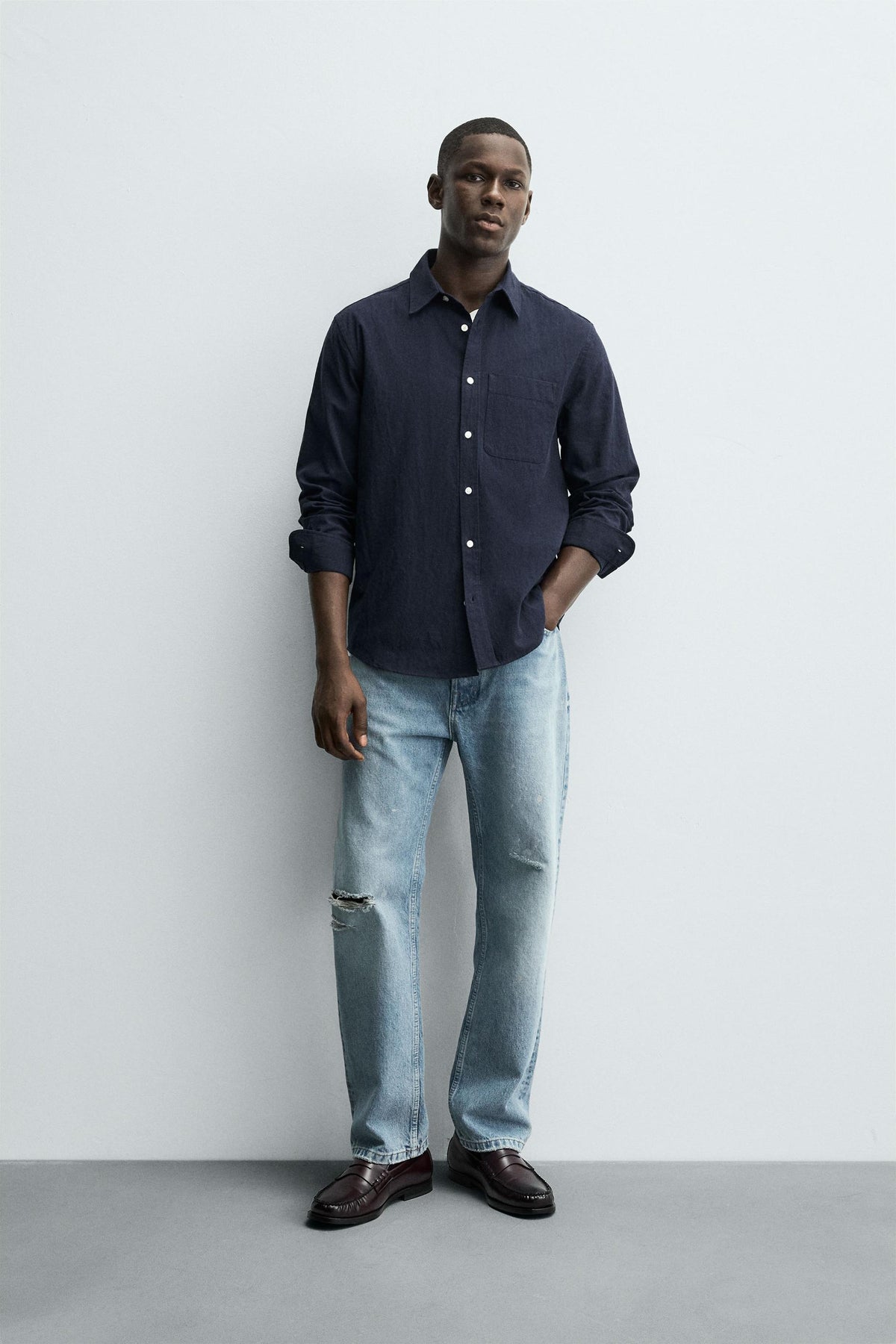 WASHED STRIPED SHIRT - Image 1