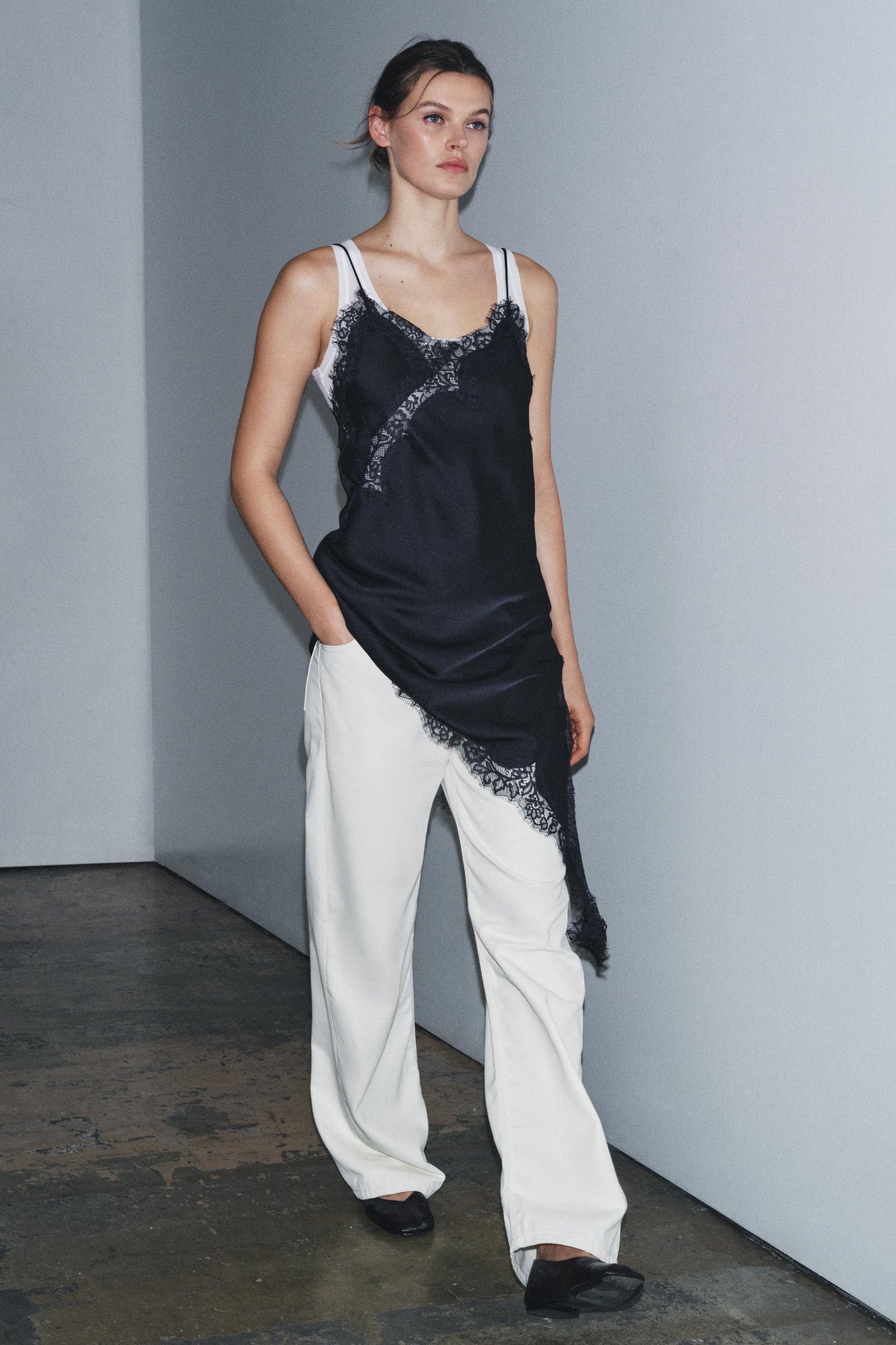 ASYMMETRIC LACE DRESS ZW COLLECTION - Image 1