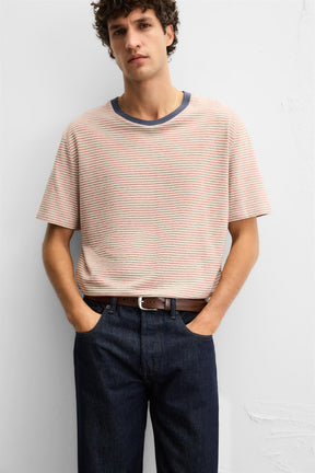 CRINKLED EFFECT LEATHER BELT - Image 2