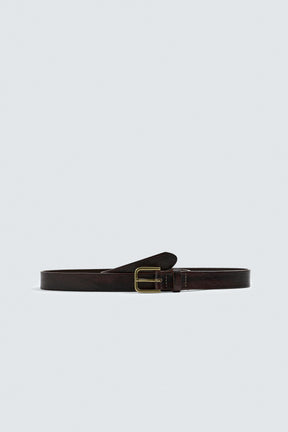 CRINKLED EFFECT LEATHER BELT - Image 1