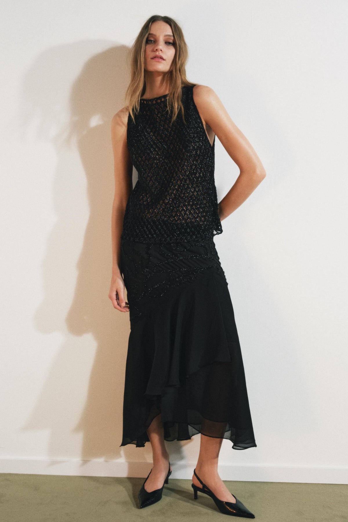 PERLENGEStricktes Oberteil mit Struktur