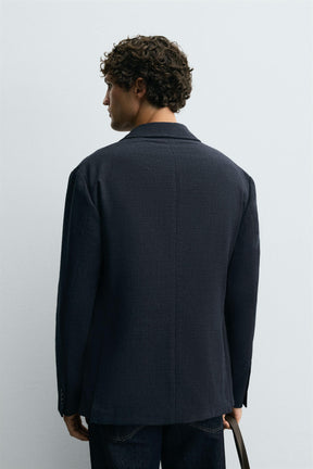 TEXTURED REGULAR FIT BLAZER - Image 3