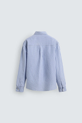 CREASED-EFFECT STRIPED SHIRT - Image 7