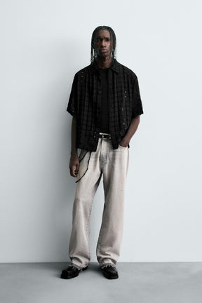 JACQUARD NEEDLE-PUNCH SHIRT - Image 1