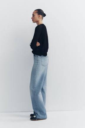 Weit geschnittene High-Waist-Jeans